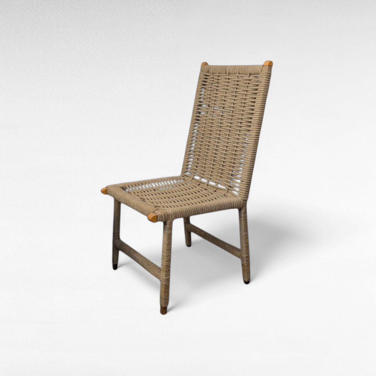 IRON FRAME DINING CHAIR WITH COTTON ROPE W59 |D70 |H105 CM
