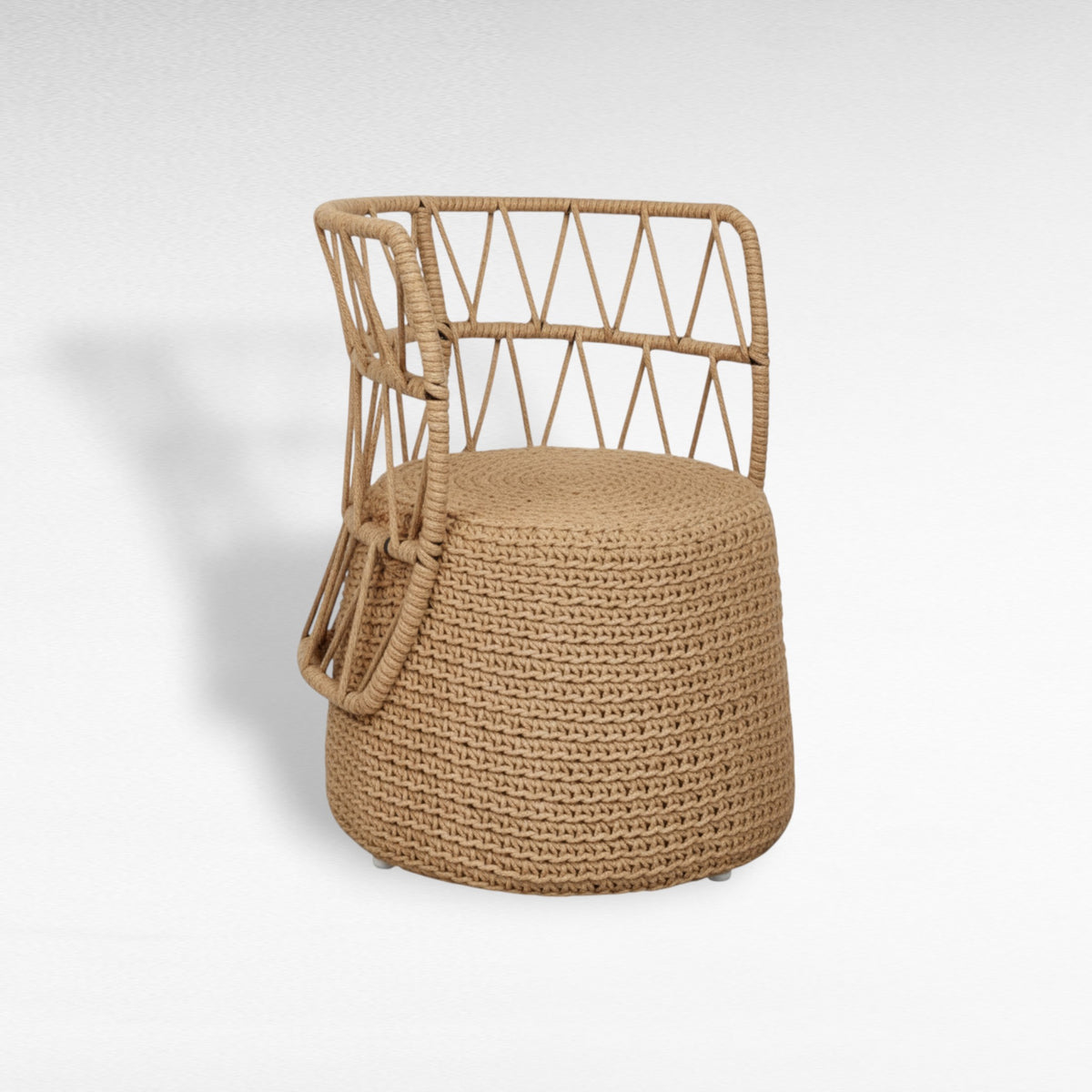 IRON FRAME DINING CHAIR WITH COTTON ROPE W55 |D55 |H85 CM