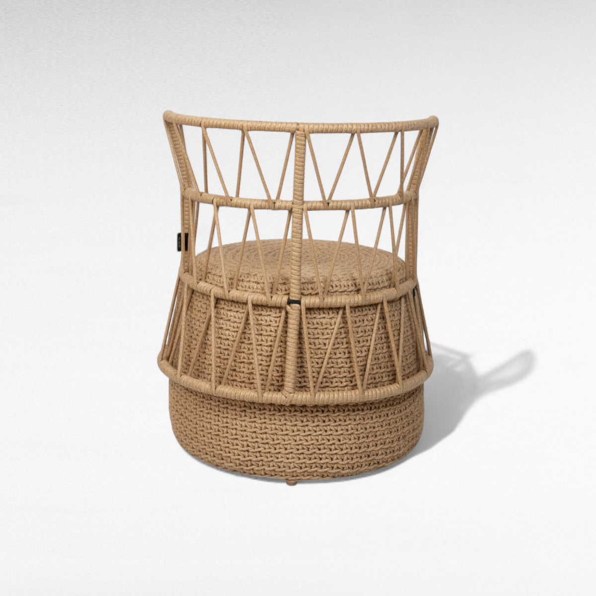 IRON FRAME DINING CHAIR WITH COTTON ROPE W55 |D55 |H85 CM