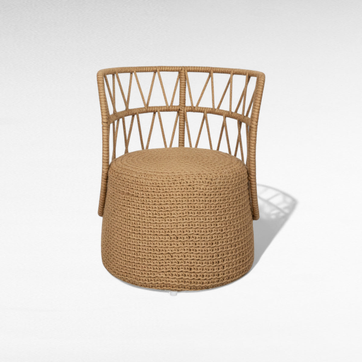 IRON FRAME DINING CHAIR WITH COTTON ROPE W55 |D55 |H85 CM