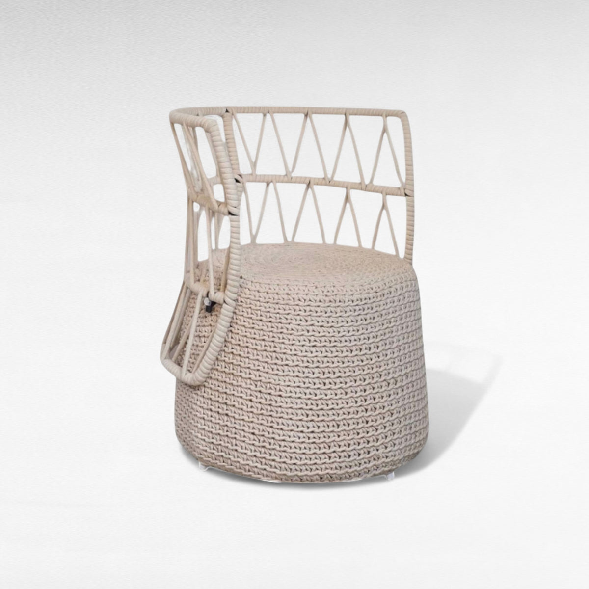 IRON FRAME DINING CHAIR WITH COTTON ROPE W55 |D55 |H85 CM