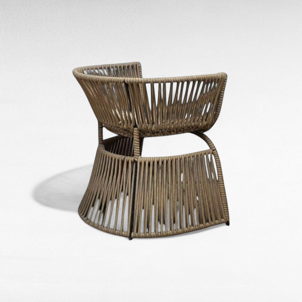IRON FRAME DINING CHAIR WITH COTTON ROPE W65 |D55 |H70 CM