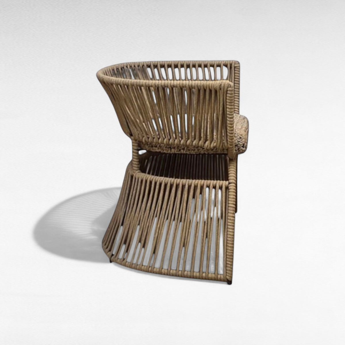 IRON FRAME DINING CHAIR WITH COTTON ROPE W65 |D55 |H70 CM