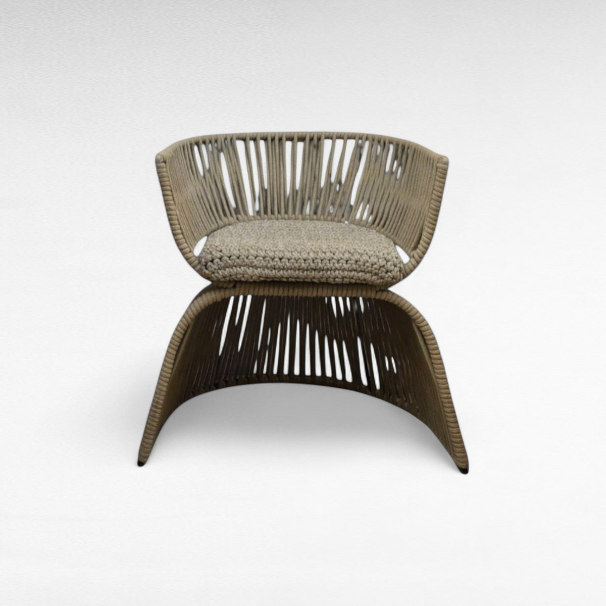 IRON FRAME DINING CHAIR WITH COTTON ROPE W65 |D55 |H70 CM