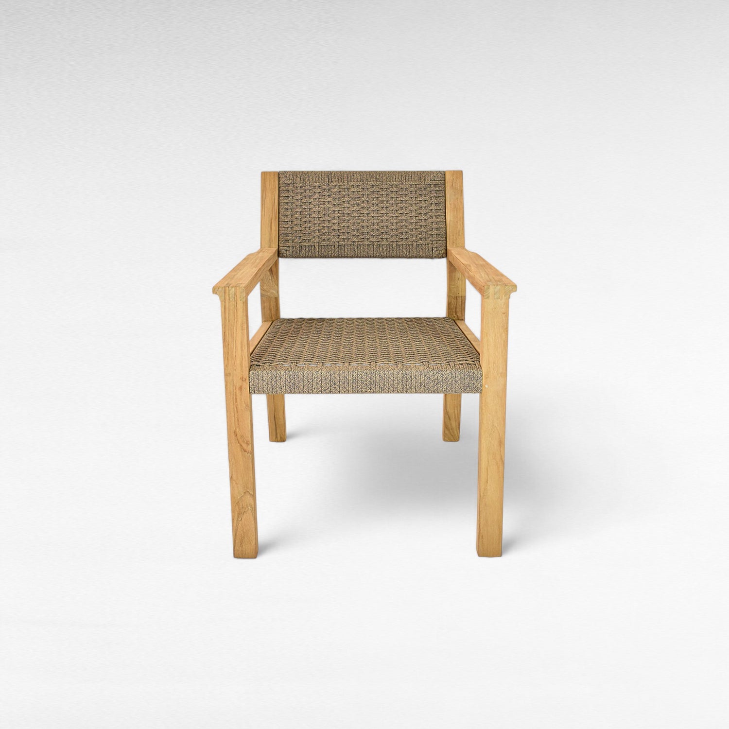 TEAK WOOD DINING ARMCHAIR WITH SYNTHETIC ROPE W60 |D60 |H85 CM