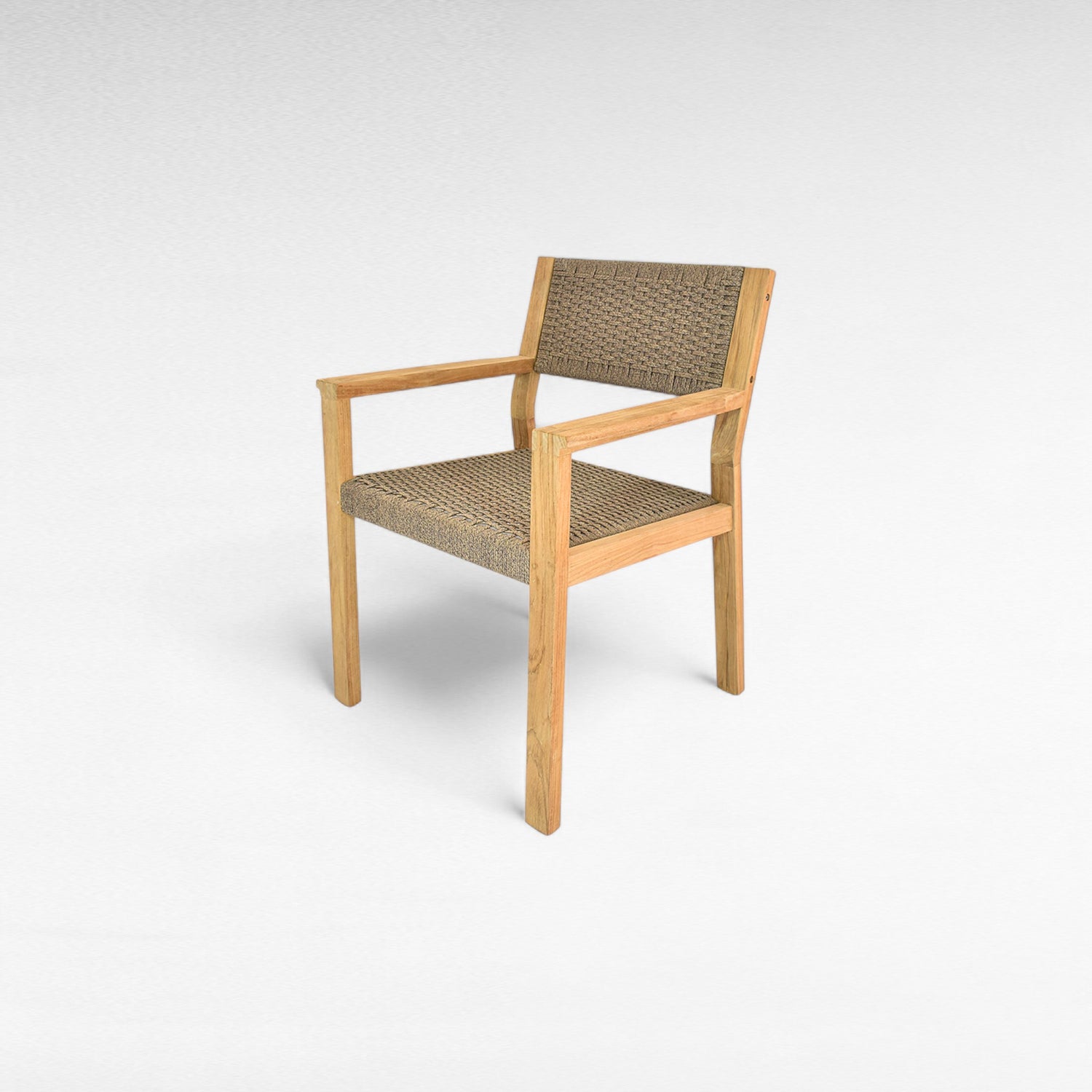 TEAK WOOD DINING ARMCHAIR WITH SYNTHETIC ROPE W60 |D60 |H85 CM