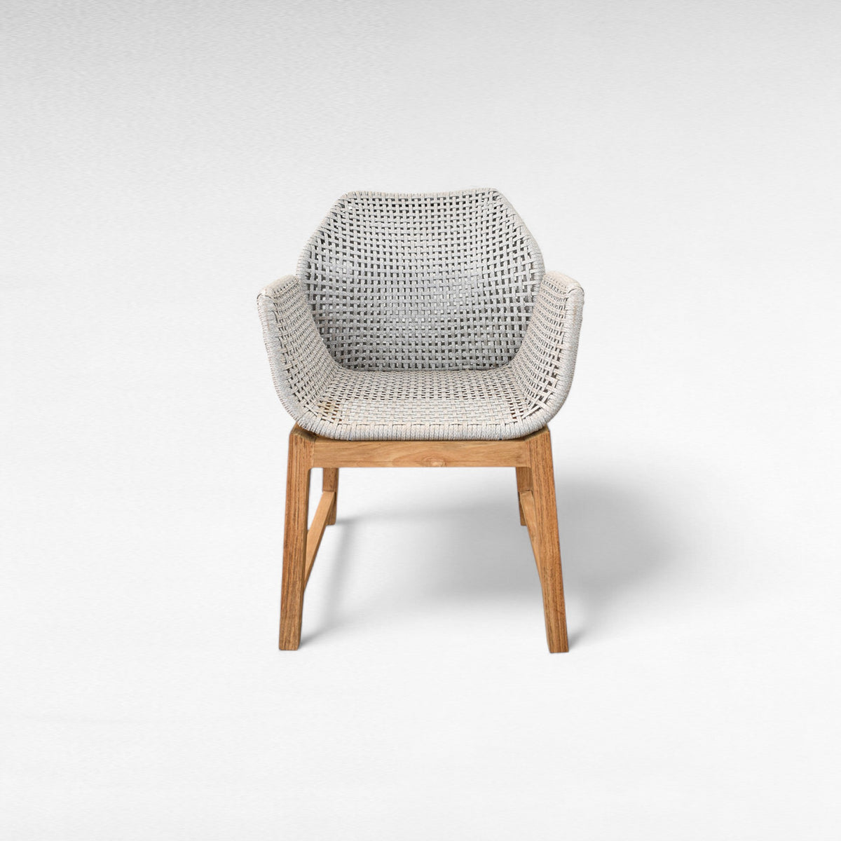 TEAK WOOD DINING ARMCHAIR WITH SYNTHETIC ROPE W62 |D60 |H89 CM