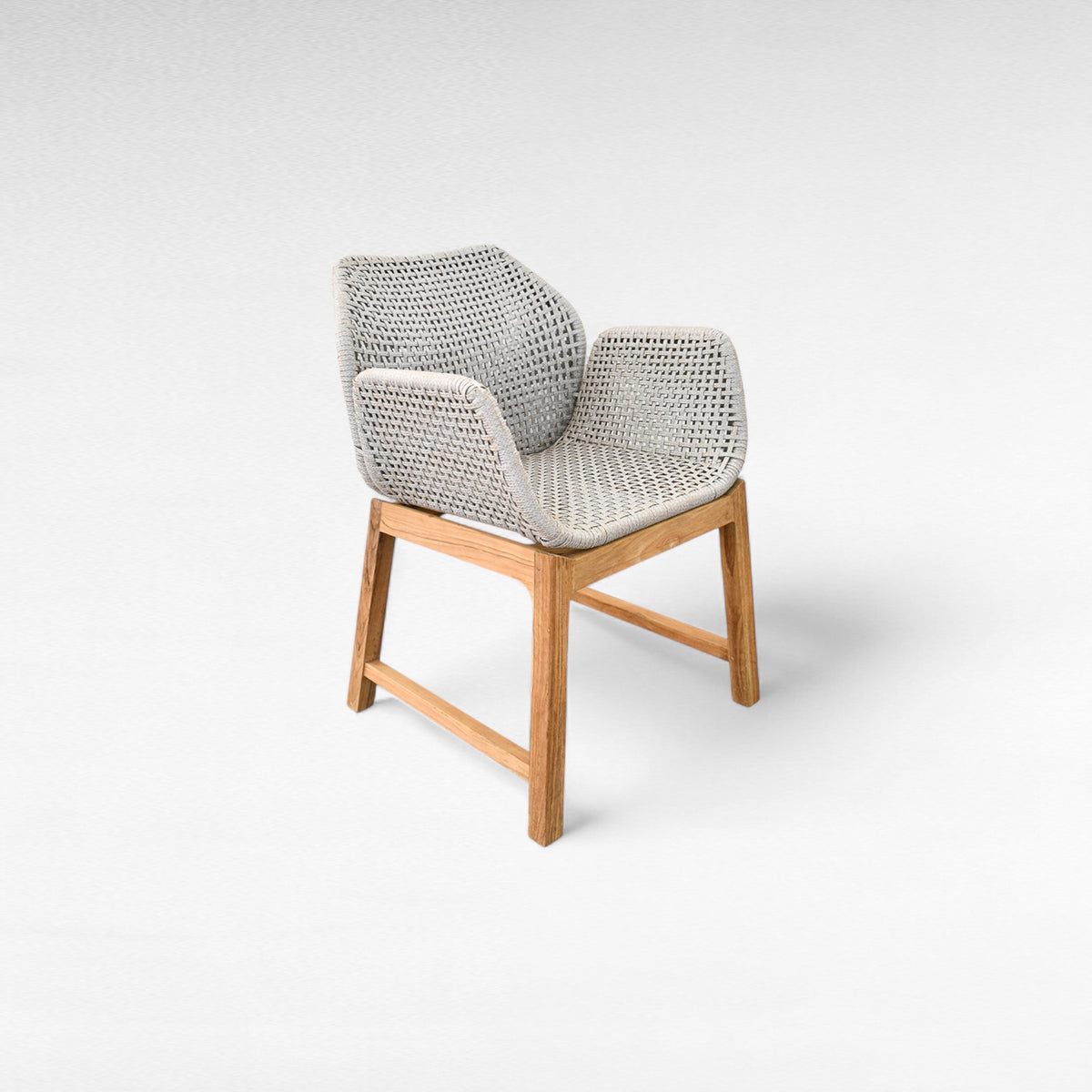 TEAK WOOD DINING ARMCHAIR WITH SYNTHETIC ROPE W62 |D60 |H89 CM