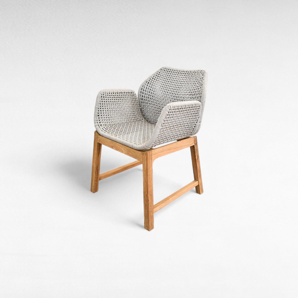 TEAK WOOD DINING ARMCHAIR WITH SYNTHETIC ROPE W62 |D60 |H89 CM