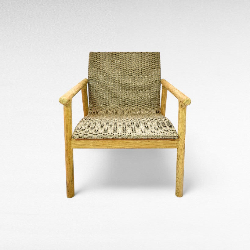TEAK WOOD DINING ARMCHAIR WITH SYNTHETIC ROPE W60 |D60 |H85 CM