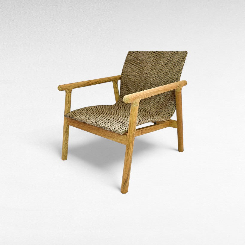 TEAK WOOD DINING ARMCHAIR WITH SYNTHETIC ROPE W60 |D60 |H85 CM