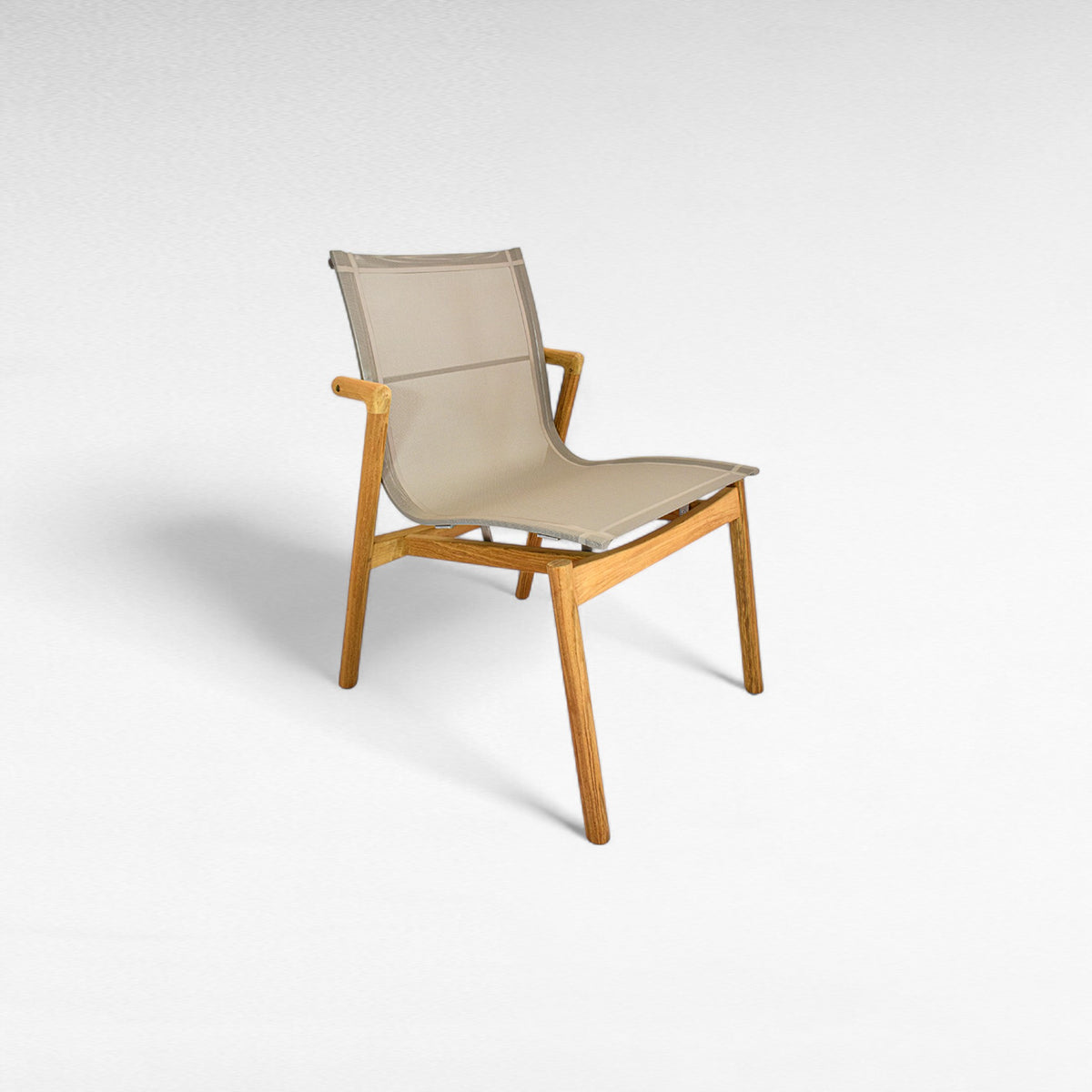 TEAK WOOD DINING CHAIR WITH PVC MESH FABRIC W60 |D70 |H90 CM