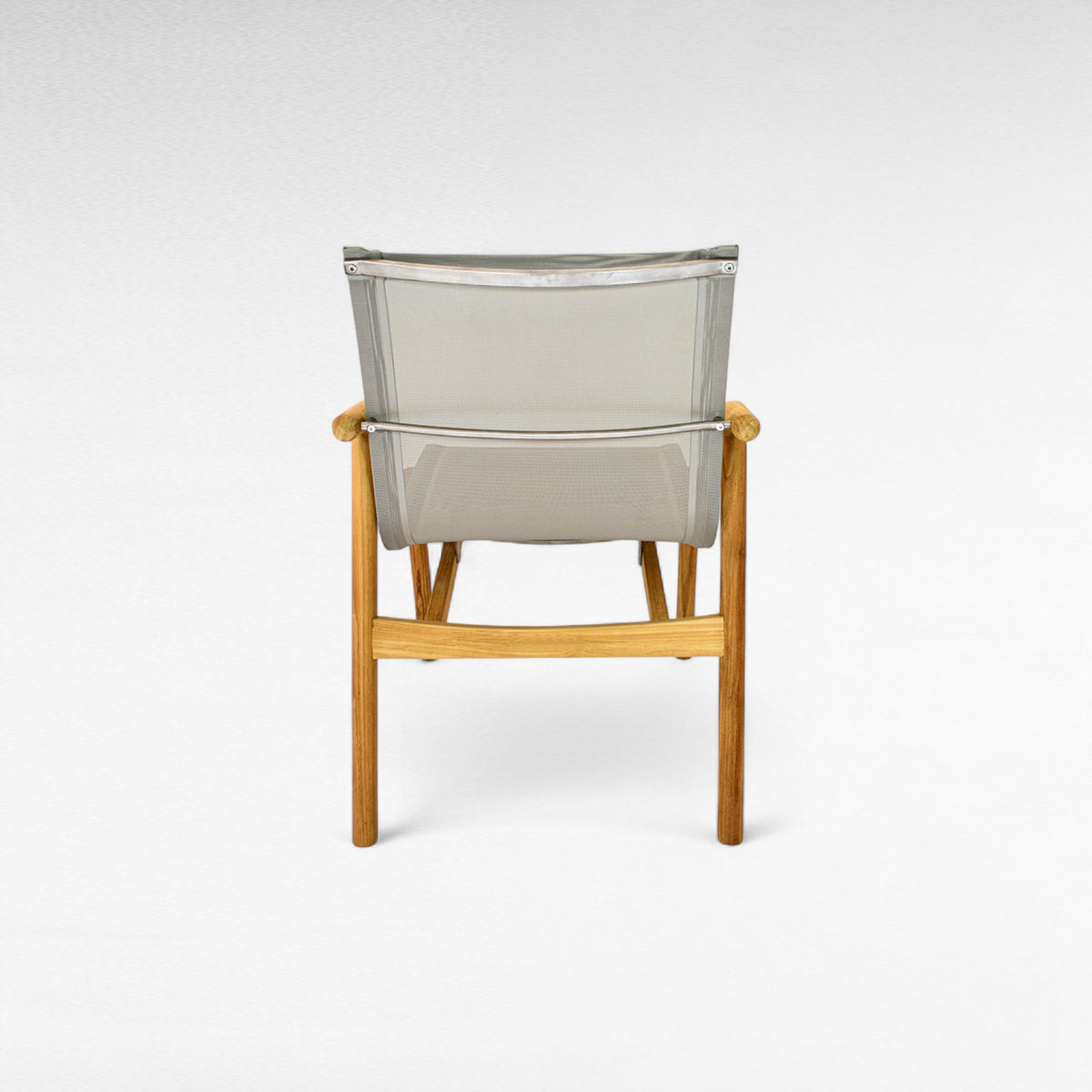 TEAK WOOD DINING CHAIR WITH PVC MESH FABRIC W60 |D70 |H90 CM