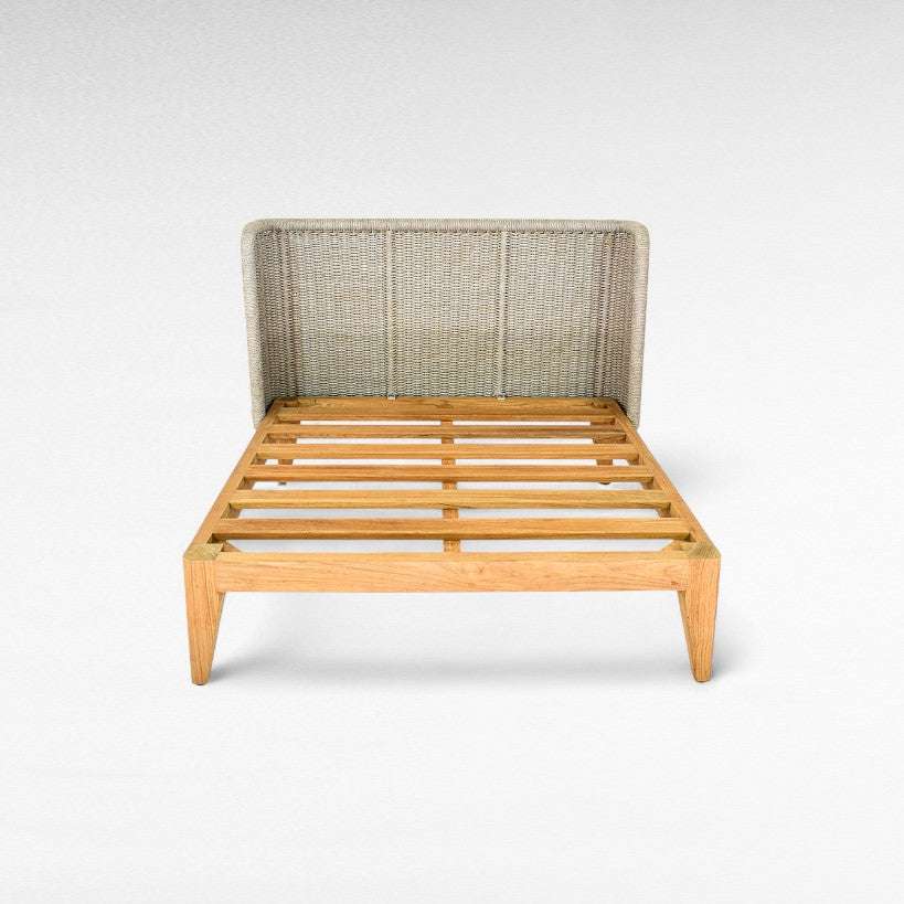 TEAK WOOD RELAX CHAIR WITH ALUMINIUM PARTS AND SYNTHETIC ROPE W98 |D90 |H70 CM