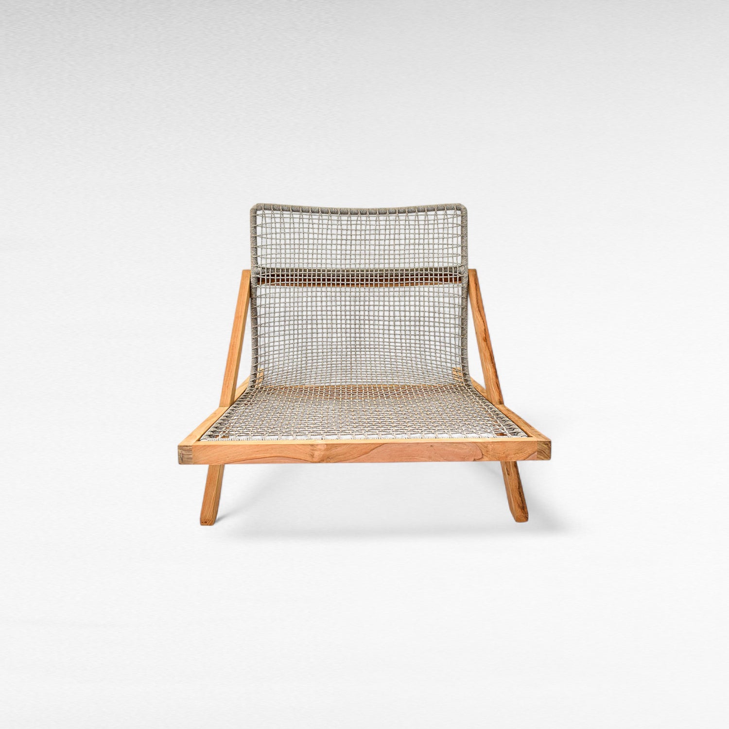 TEAK WOOD RELAX CHAIR WITH ALUMINIUM FRAME AND ROPE W90 |D106 |H77 CM