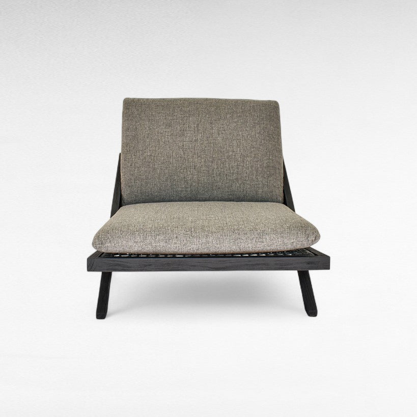 TEAK WOOD RELAX CHAIR WITH ALUMINIUM FRAME AND ROPE W90 |D106 |H77 CM