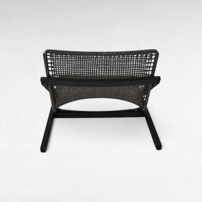 TEAK WOOD RELAX CHAIR WITH ALUMINIUM FRAME AND ROPE W90 |D106 |H77 CM
