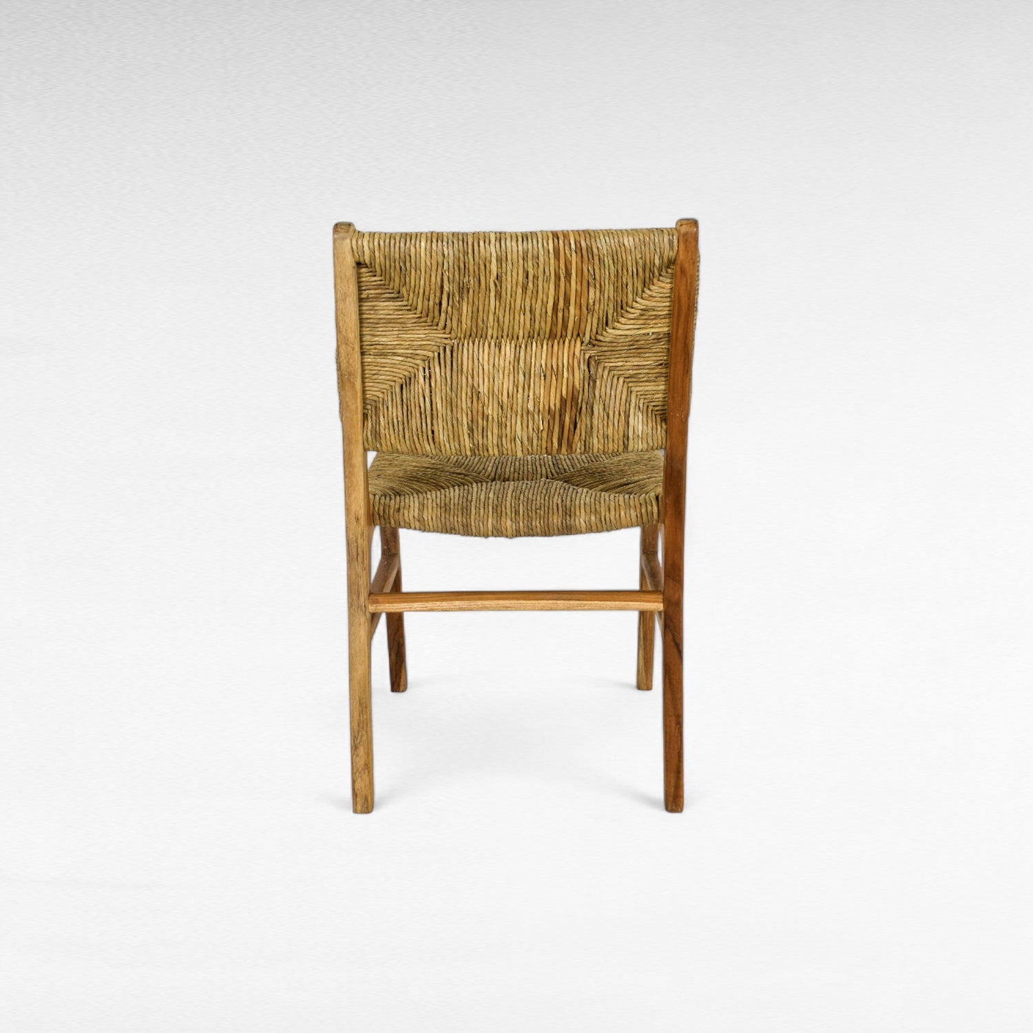 TEAK WOOD DINING CHAIR WITH NATURAL RAFFIA W51 |D52 |H82 CM