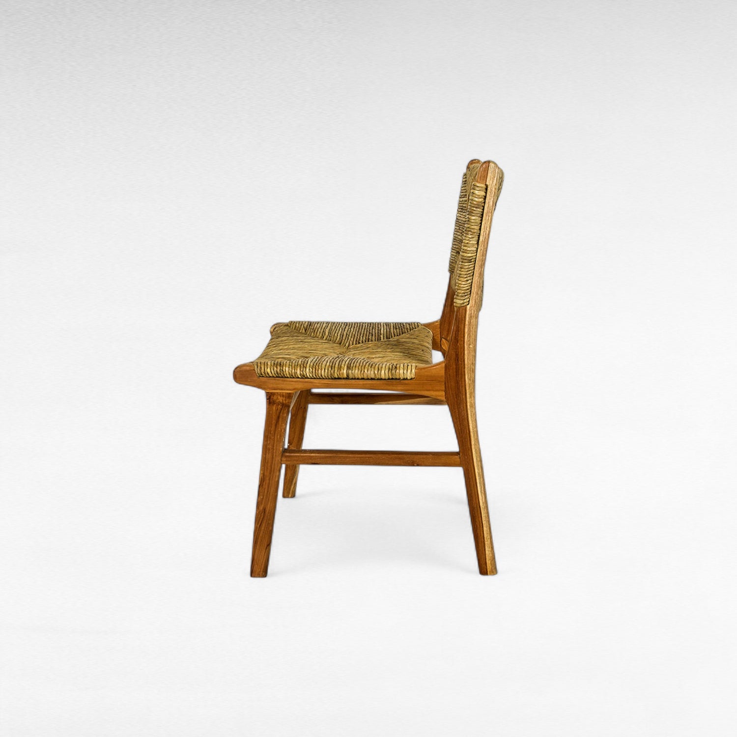 TEAK WOOD DINING CHAIR WITH NATURAL RAFFIA W51 |D52 |H82 CM