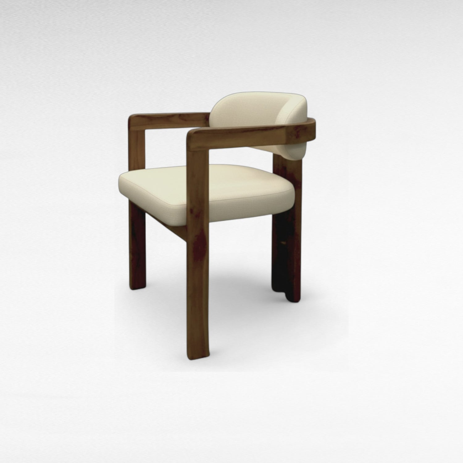 TEAK WOOD DINING CHAIR WITH UPHOLSTERY W58 |D53 |H77 cm