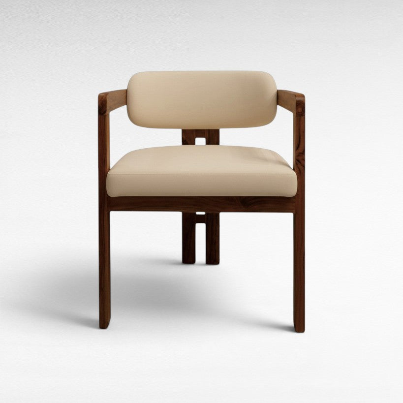 TEAK WOOD DINING CHAIR WITH UPHOLSTERY W58 |D53 |H77 CM