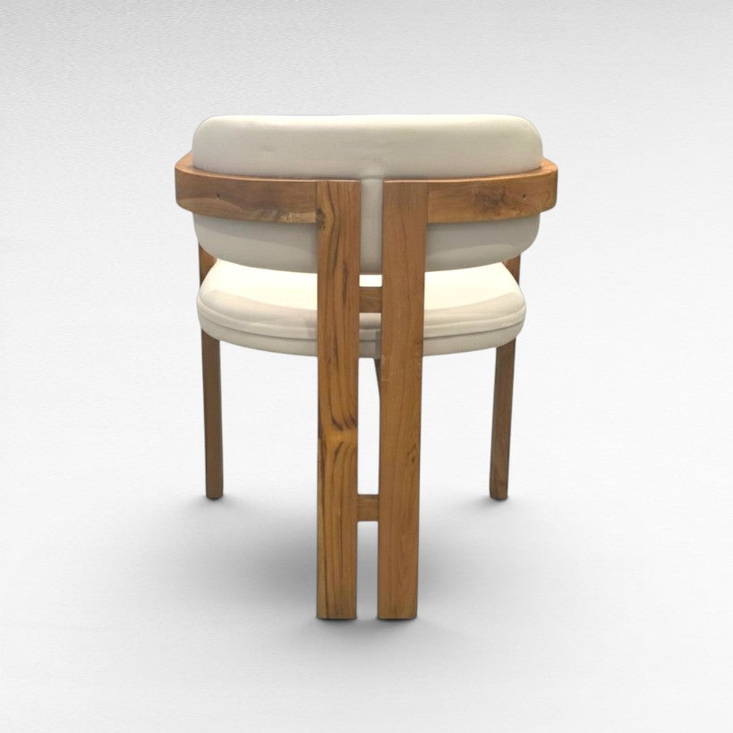 TEAK WOOD DINING CHAIR WITH UPHOLSTERY W58 |D53 |H77 CM