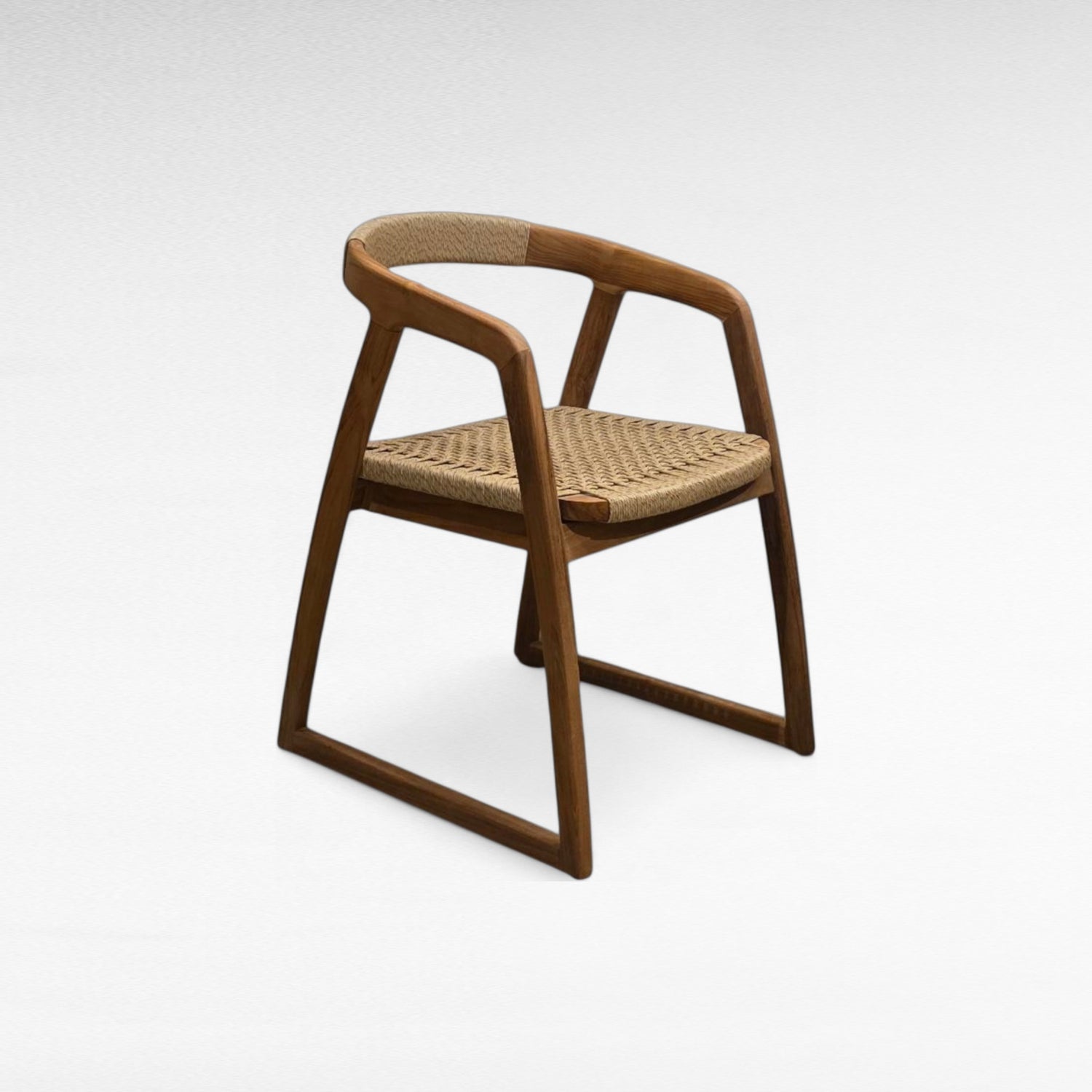 TEAK WOOD DINING CHAIR WITH SYNTHETIC RAFFIA W55 |D57 |H76 cm