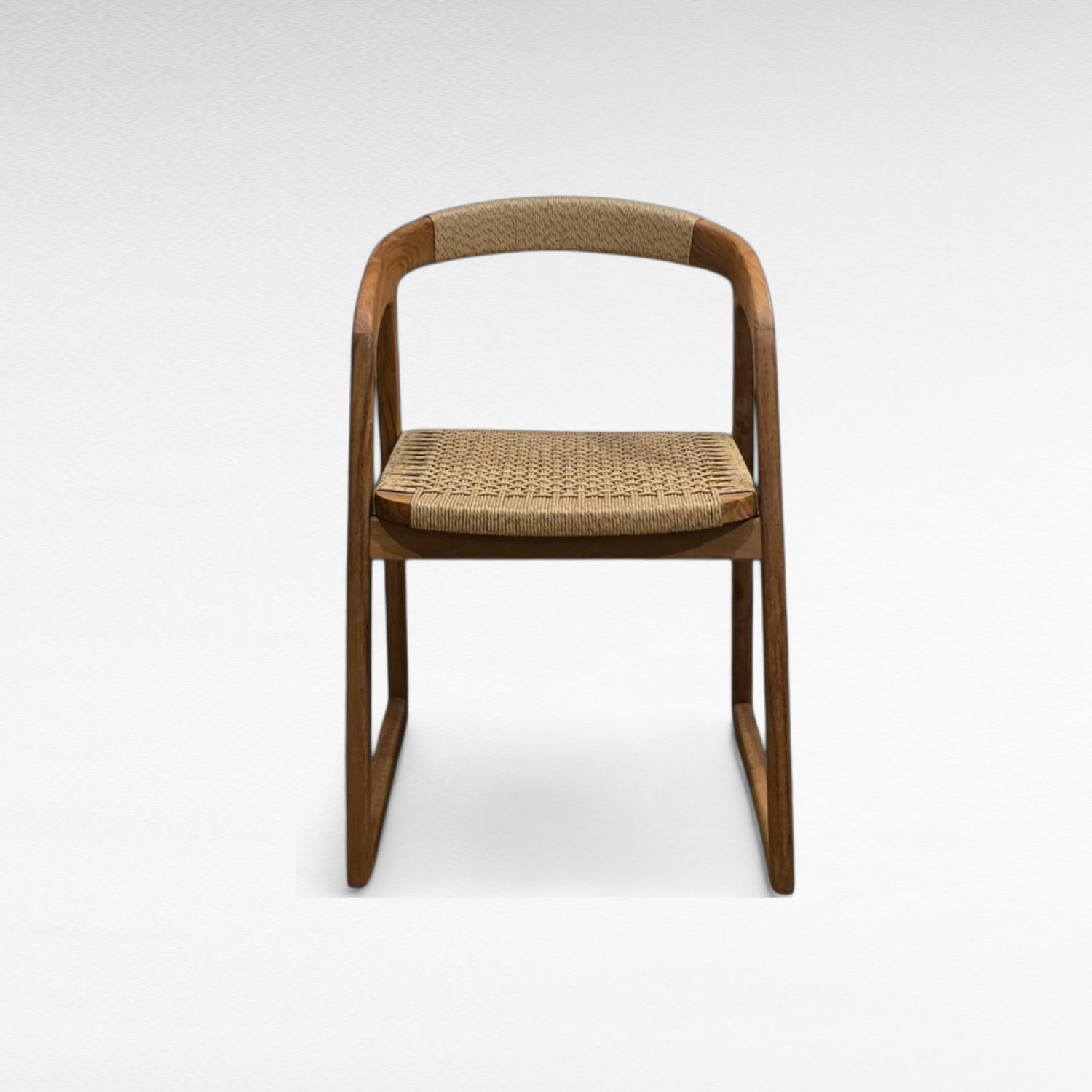 TEAK WOOD DINING CHAIR WITH SYNTHETIC RAFFIA W55 |D57 |H76 cm