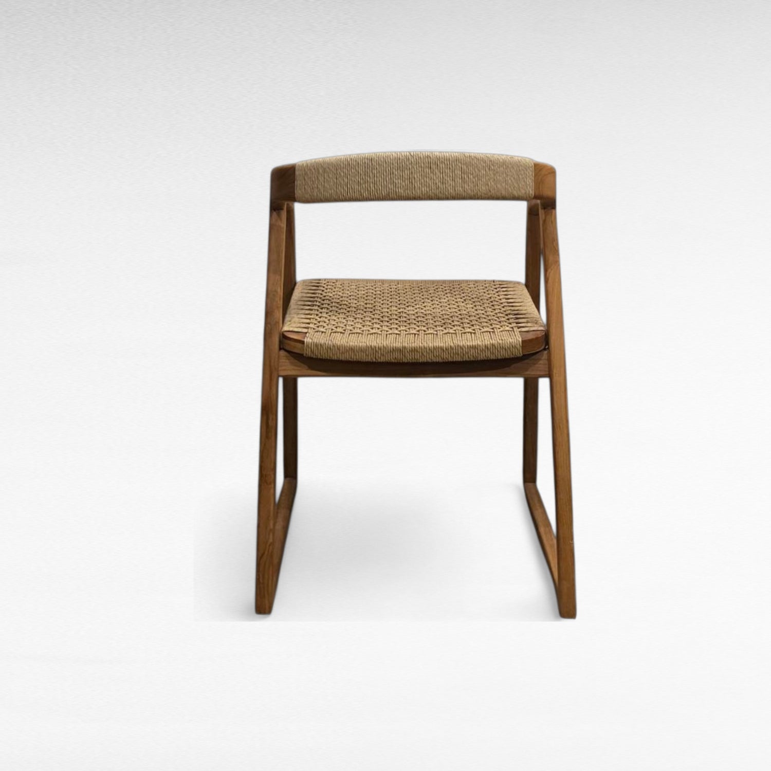 TEAK WOOD DINING CHAIR WITH SYNTHETIC RAFFIA W55 |D57 |H76 cm