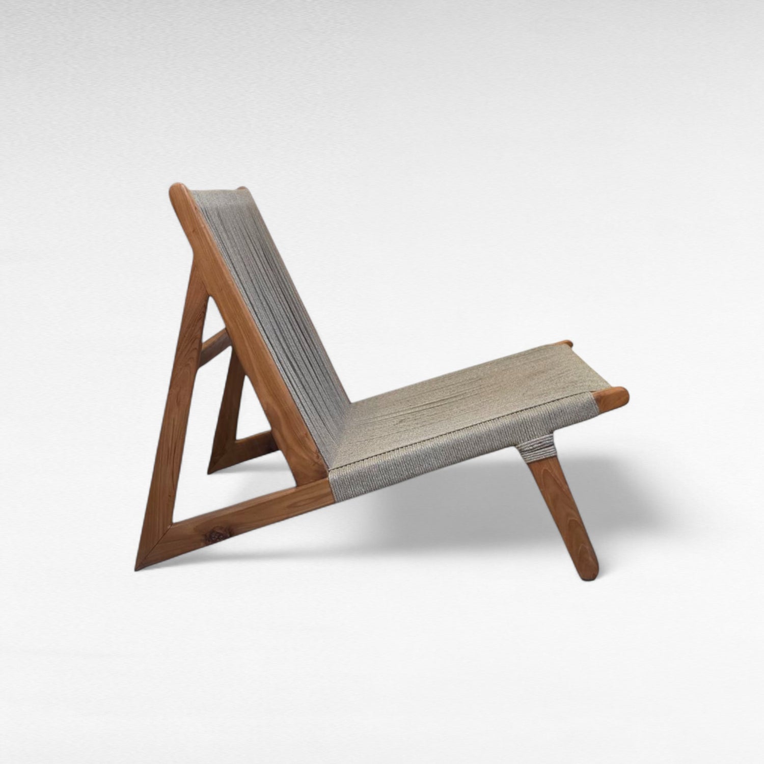 TEAK WOOD RELAX CHAIR WITH ROPE W80 |D100 |H82 cm