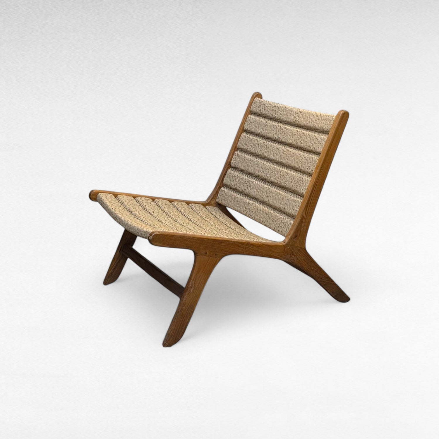 TEAK WOOD RELAX CHAIR WITH SYNTHETIC RAFFIA W63 |D82 |H70 cm