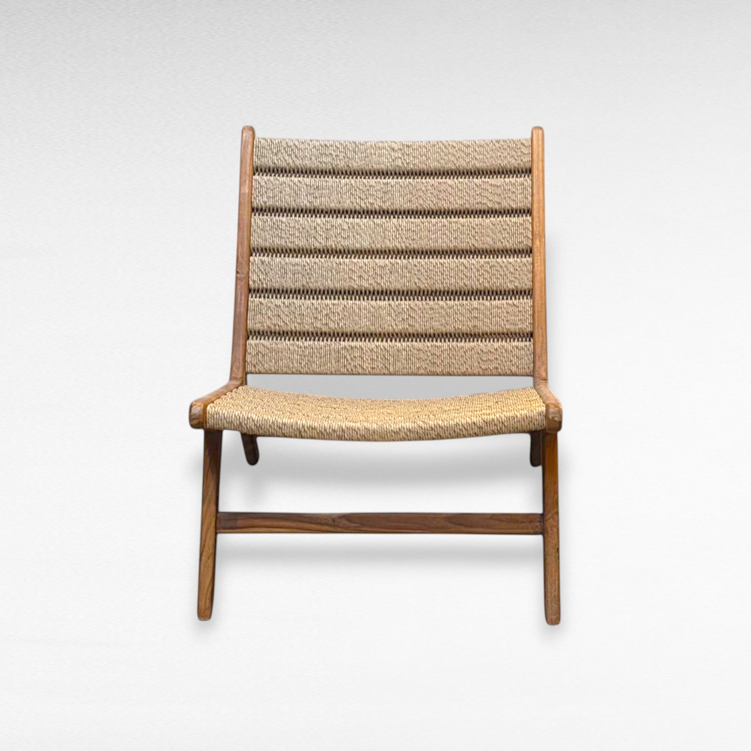 TEAK WOOD RELAX CHAIR WITH SYNTHETIC RAFFIA W63 |D82 |H70 cm