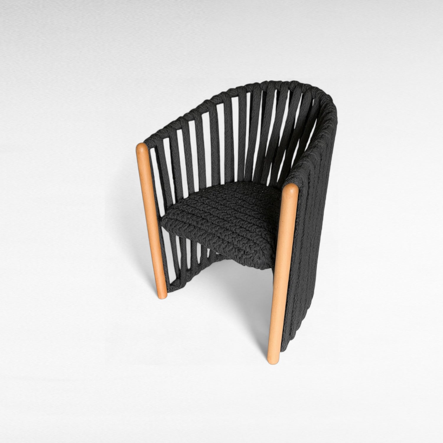 OAK WOOD DINING CHAIR WITH THICK COTTON ROPE W50 |D60 |H87 CM