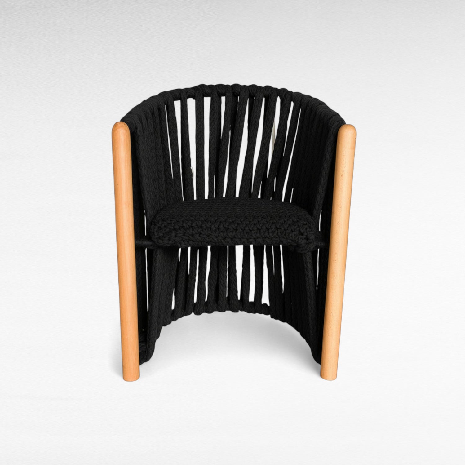 OAK WOOD DINING CHAIR WITH THICK COTTON ROPE W50 |D60 |H87 cm