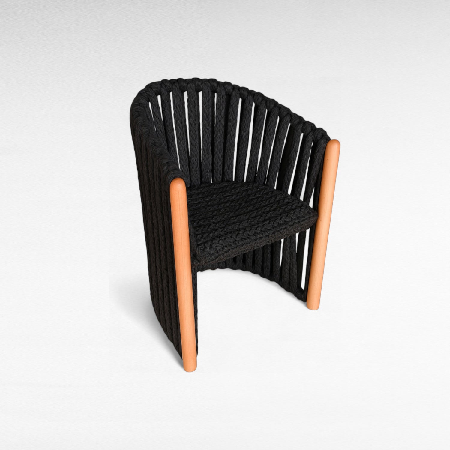 OAK WOOD DINING CHAIR WITH THICK COTTON ROPE W50 |D60 |H87 cm