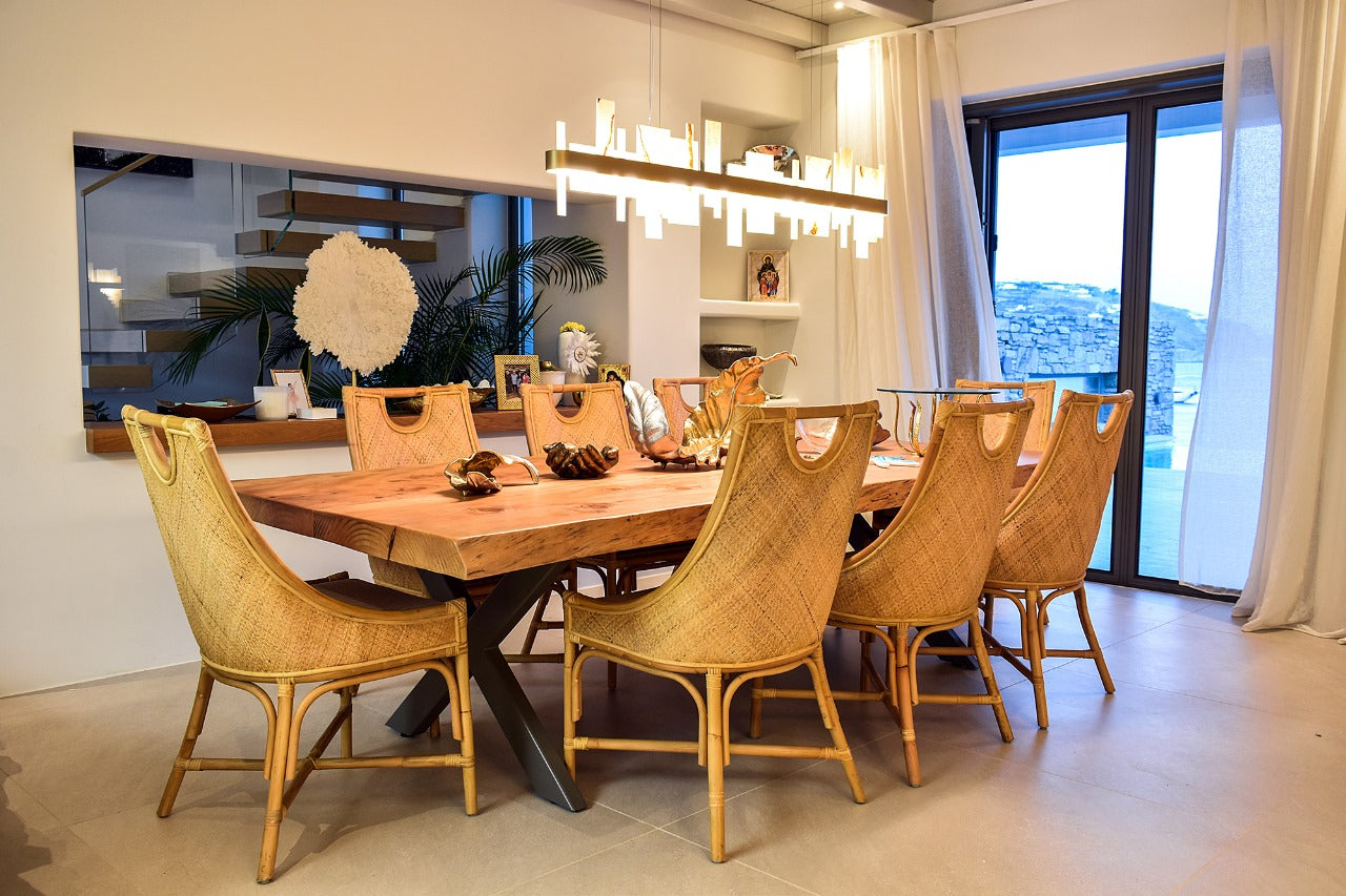 BAMBOO WITH WOVEN RATTAN AND CUSHION W55 |D55 |H100 cm