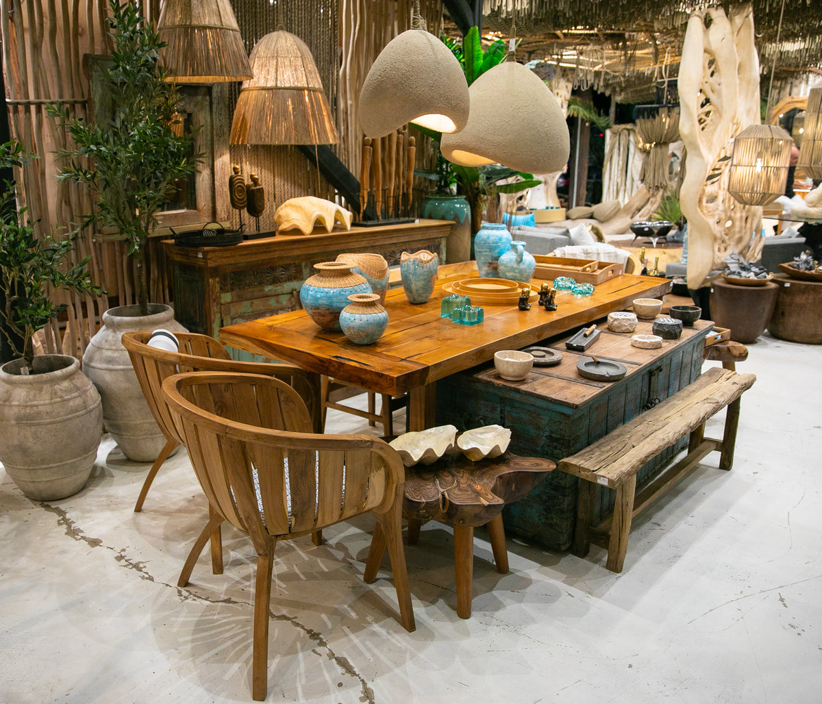 TEAK WOOD DINING CHAIR WITH CUSHION  W80 |D60 |H70 CM