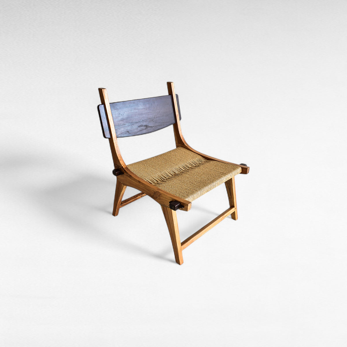 TEAK WOOD AND SYNTHETIC RAFFIA W65 |D80 |H90 CM