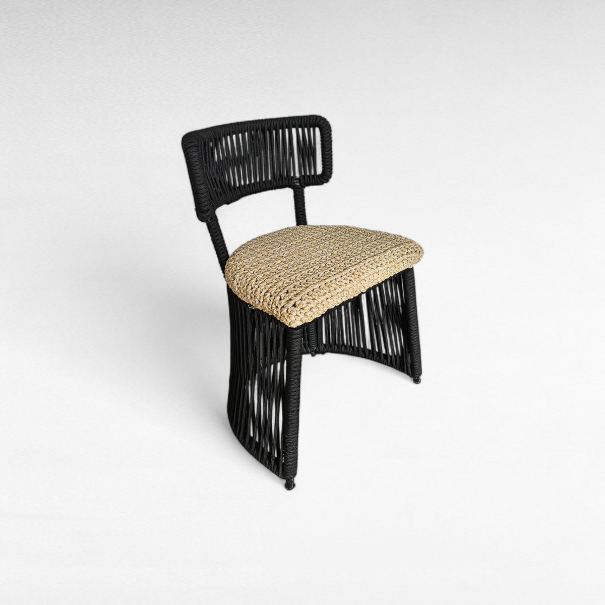 IRON FRAME DINING CHAIR WITH COTTON ROPE W50 |D50 |H82 CM