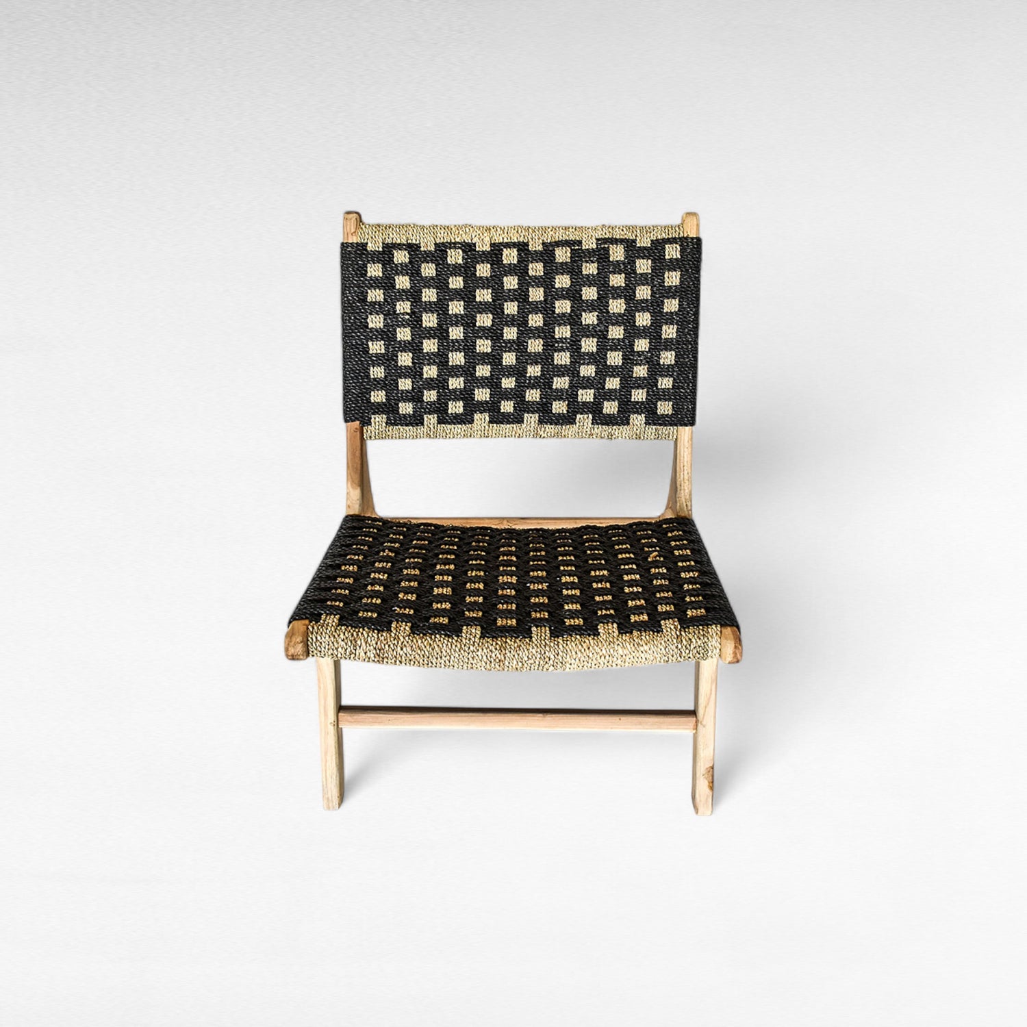 TEAK WOOD RELAX CHAIR WITH SYNTHETIC RAFFIA W60 |D90 |H65 CM