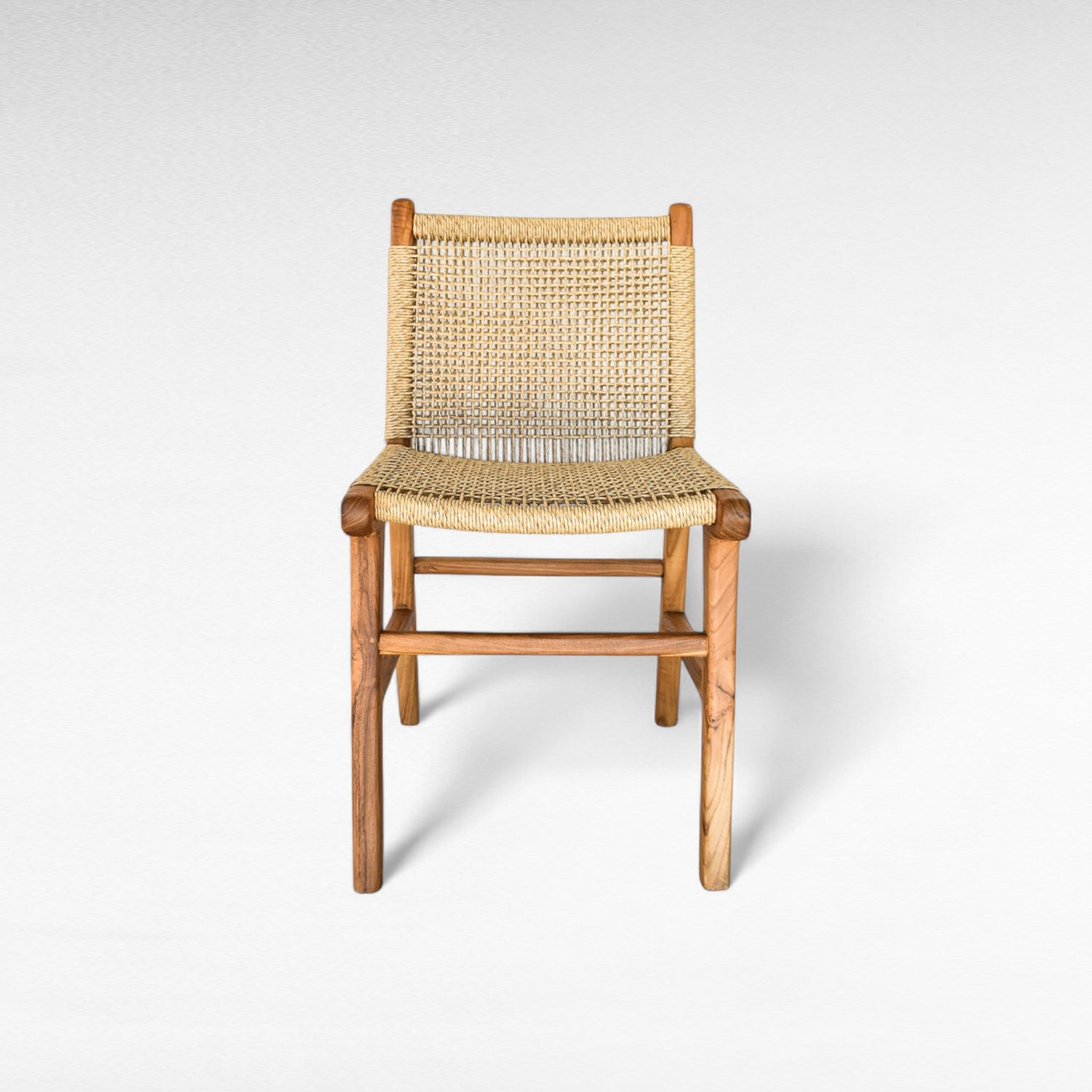 TEAK WOOD AND SYNTHETIC RAFFIA CHAIR W50 |D58 |H87 CM