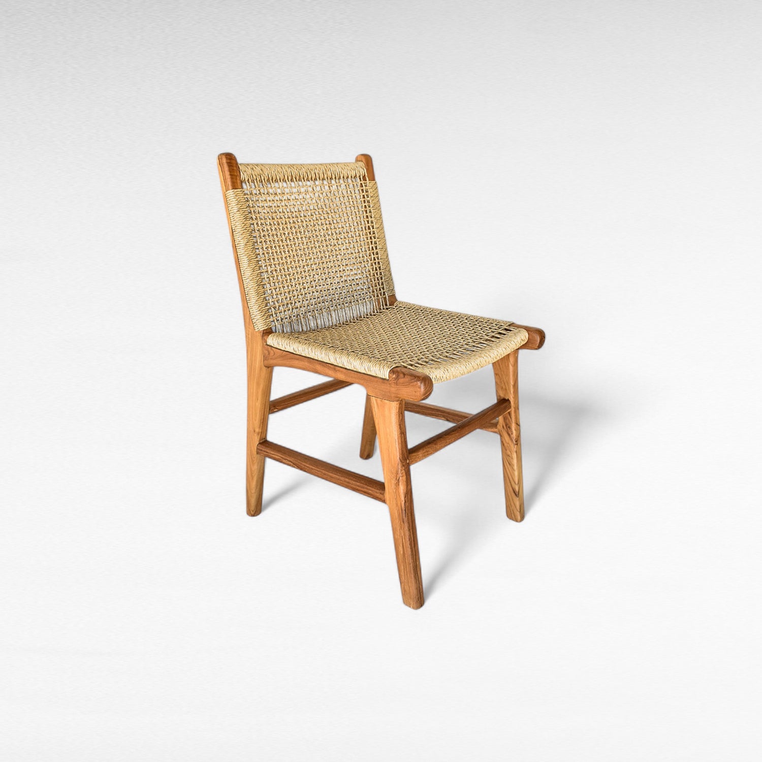 TEAK WOOD AND SYNTHETIC RAFFIA CHAIR W50 |D58 |H87 CM