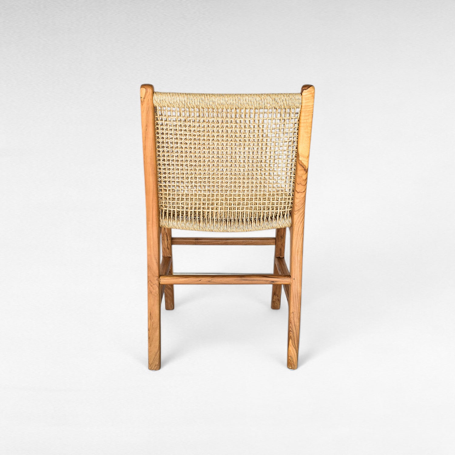 TEAK WOOD AND SYNTHETIC RAFFIA CHAIR W50 |D58 |H87 CM
