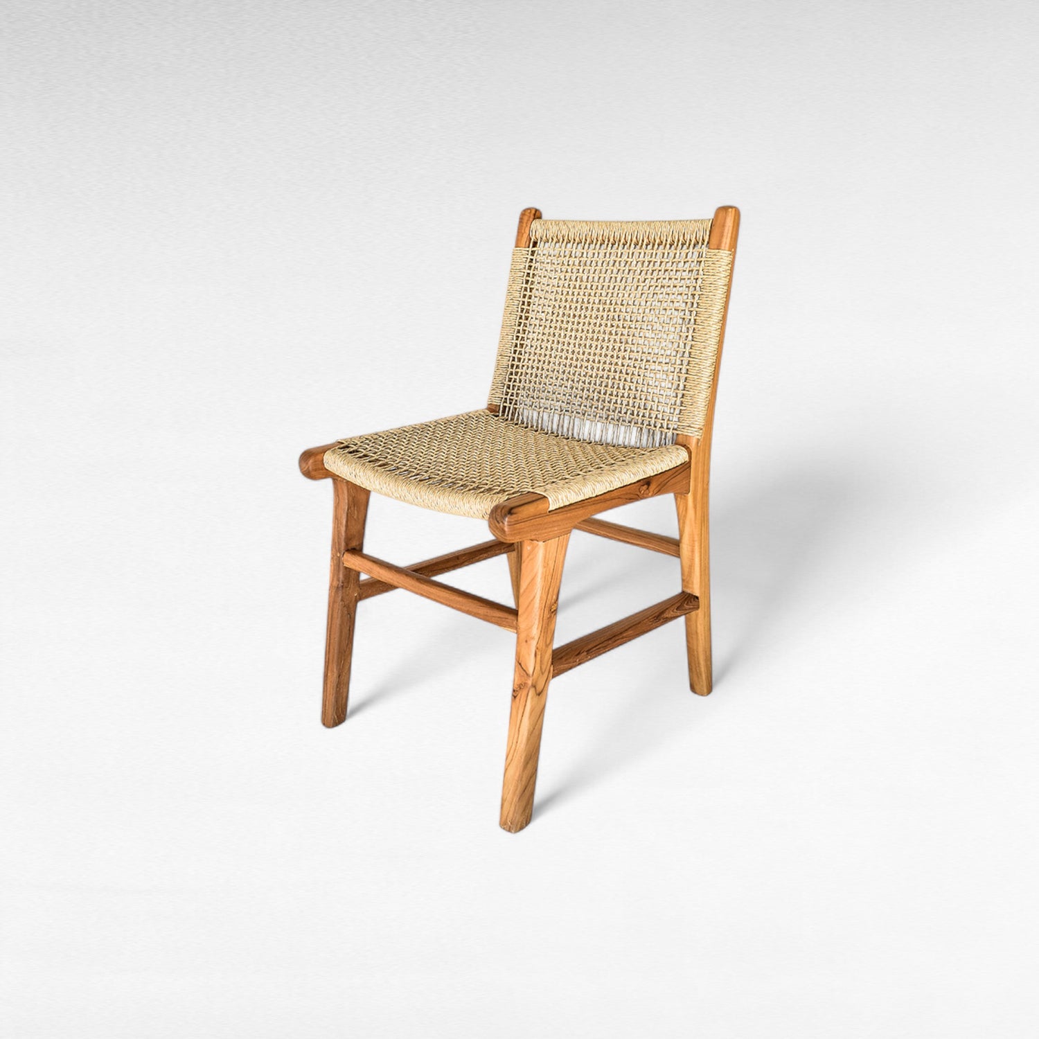 TEAK WOOD AND SYNTHETIC RAFFIA CHAIR W50 |D58 |H87 CM