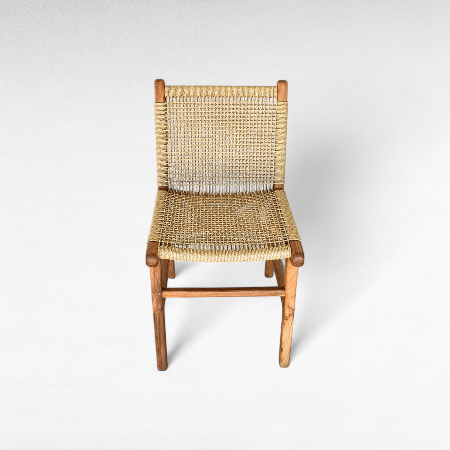 TEAK WOOD AND SYNTHETIC RAFFIA CHAIR W50 |D58 |H87 CM