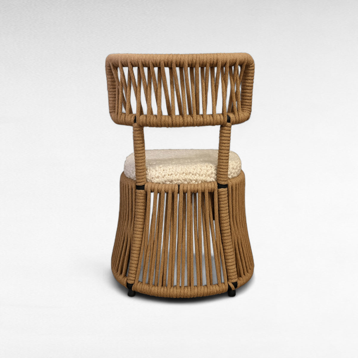 IRON FRAME DINING CHAIR WITH COTTON ROPE W50 |D50 |H95 CM