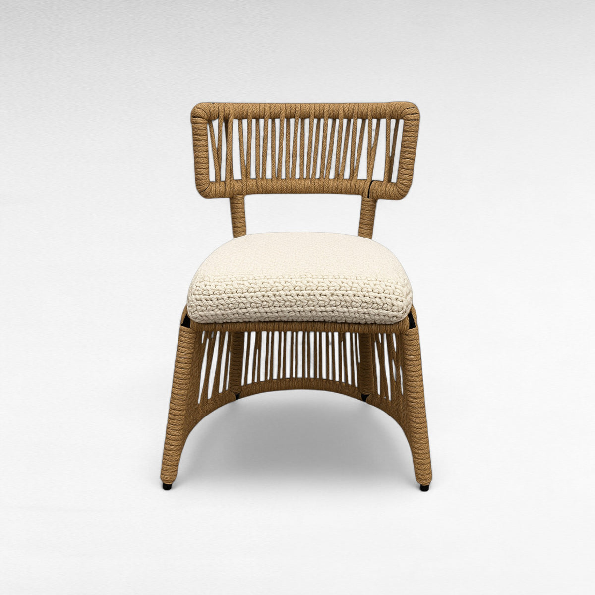 IRON FRAME DINING CHAIR WITH COTTON ROPE W50 |D50 |H95 CM