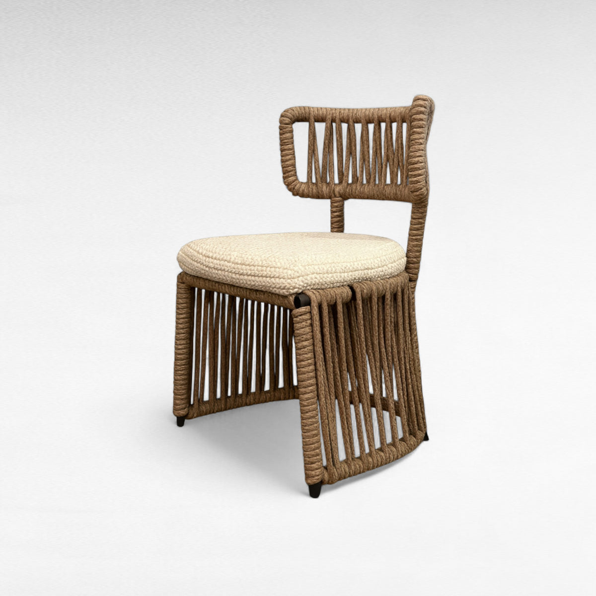 IRON FRAME DINING CHAIR WITH COTTON ROPE W50 |D50 |H95 CM