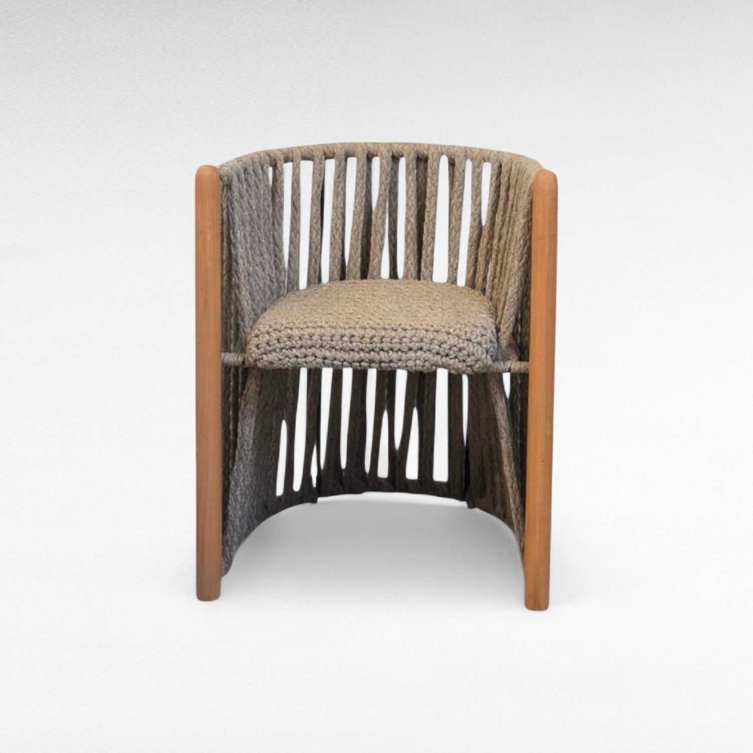 OAK WOOD DINING CHAIR WITH THICK COTTON ROPE W62 |D54 |H74 cm