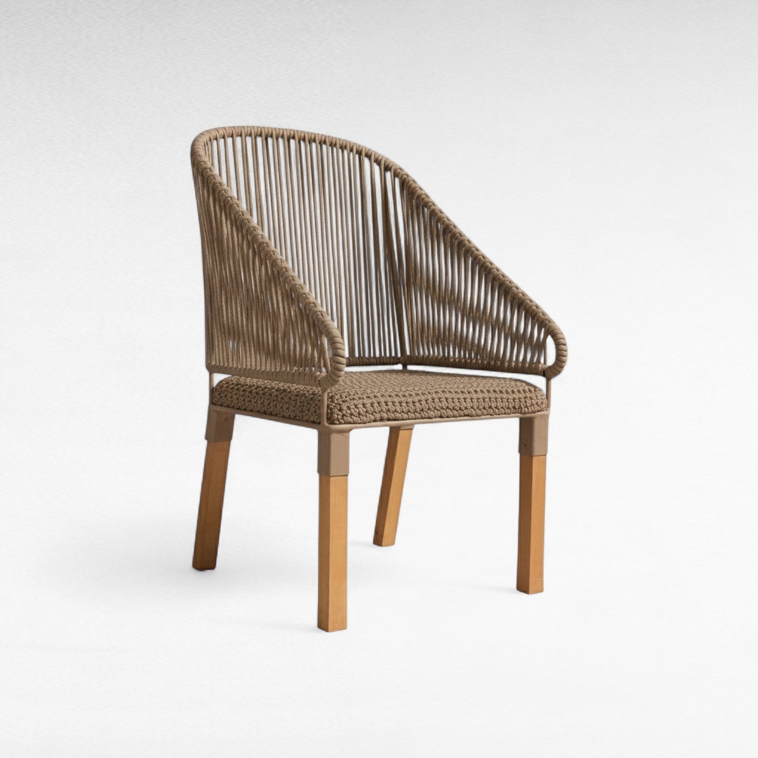 IRON FRAME DINING ARMCHAIR WITH COTTON ROPE W65 |D65 |H110 cm